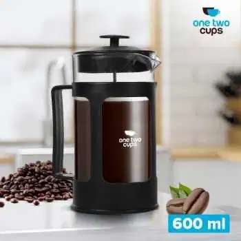 One Two Cup French Press Coffe Maker Pot Plunger Borosilicate Glass