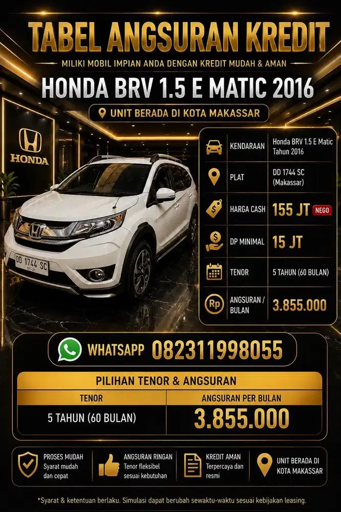 Honda BRV 1.5 E Matic thn 2016