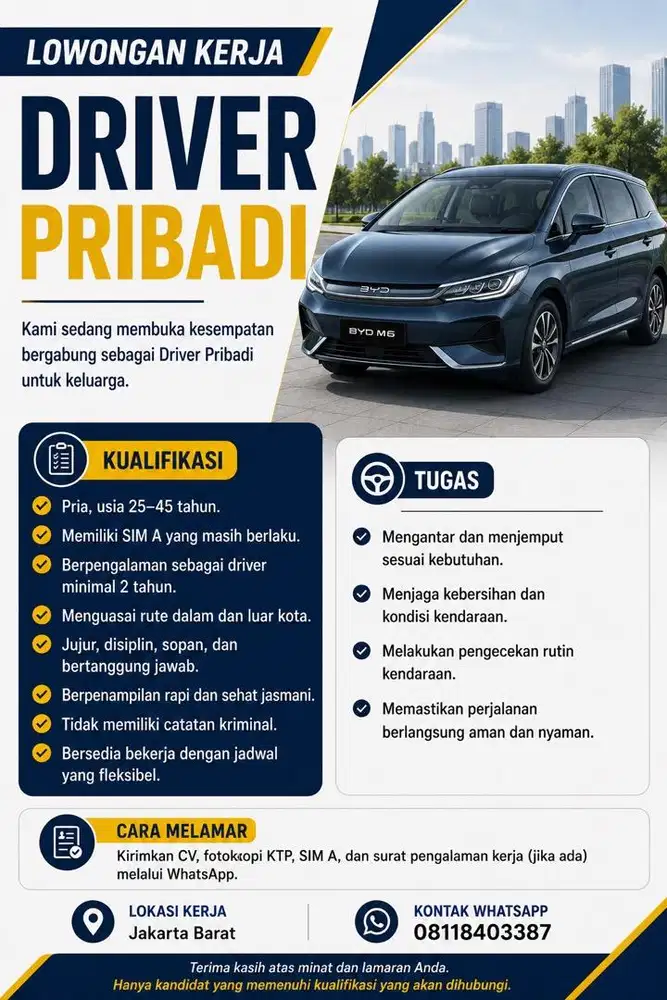 Sopir pribadi keluarga