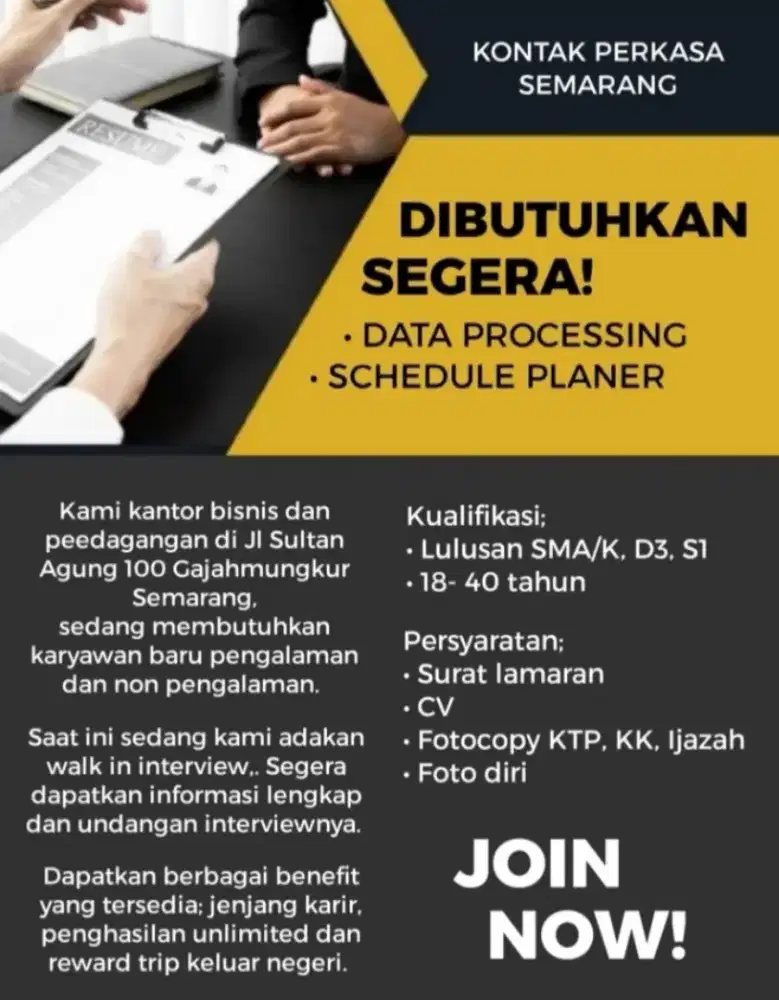 LOKER LULUSAN SMA/K- D3- S1 SEMARANG AGUSTUS 2026