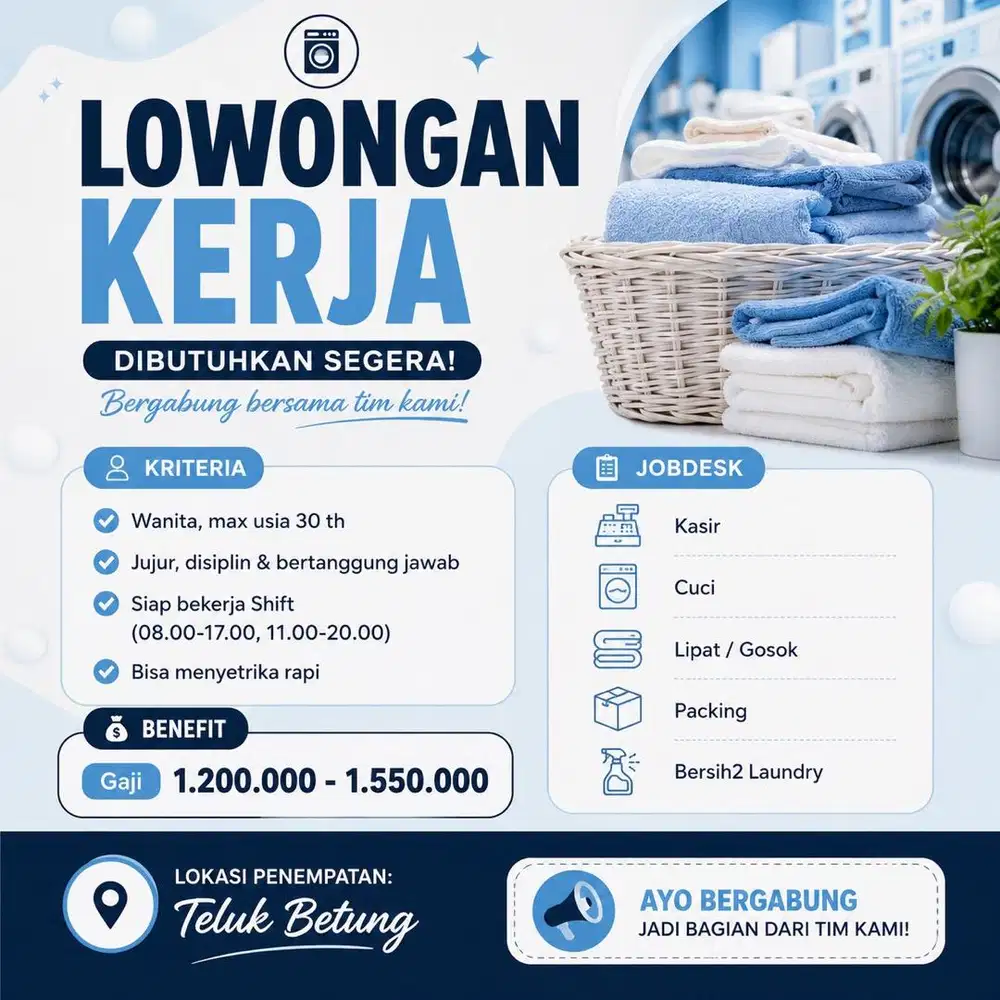 Lowongan Kerja Laundry Teluk Betung