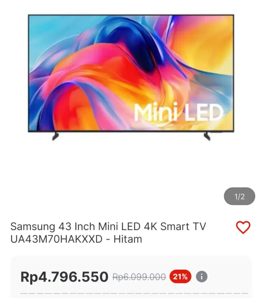 Tv samsung mini led 43inch promo