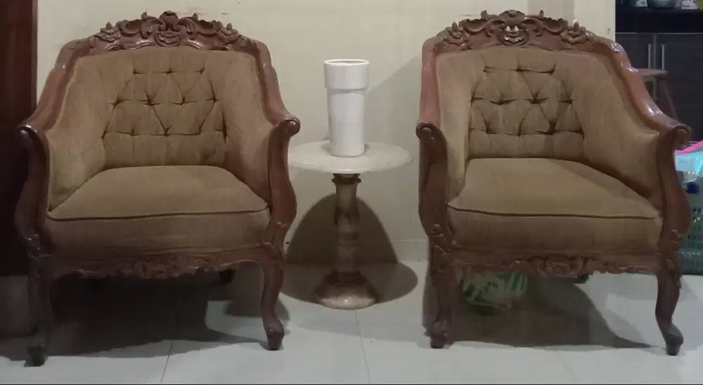 Kursi Sofa Kayu Jati Asli Vintage Ruang Tamu (Second/Bekas)