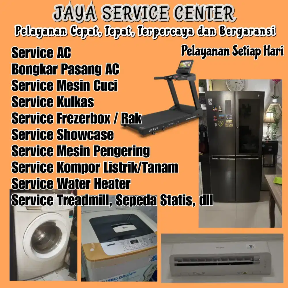 Service Kulkas Frezer Mesin Cuci Treadmill Servis AC Bongkar Pasang AC