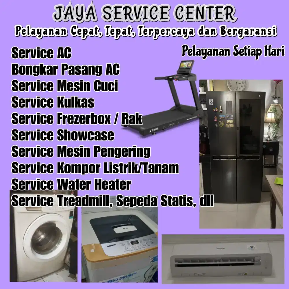 Service Kulkas Frezer Bongkar Pasang AC Servis AC Mesin Cuci Treadmill
