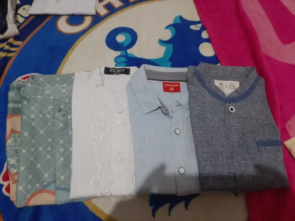 Preloved 4 pcs kemeja muslim anak laki sz 6