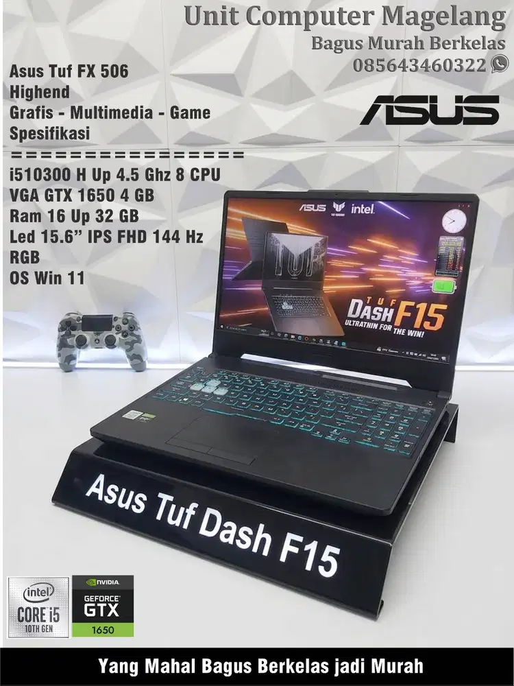 Asus Tuf FX 506 i5 10300 H Up 4.5 Ghz  II 16 GB I NVME 512 I GTX 1650