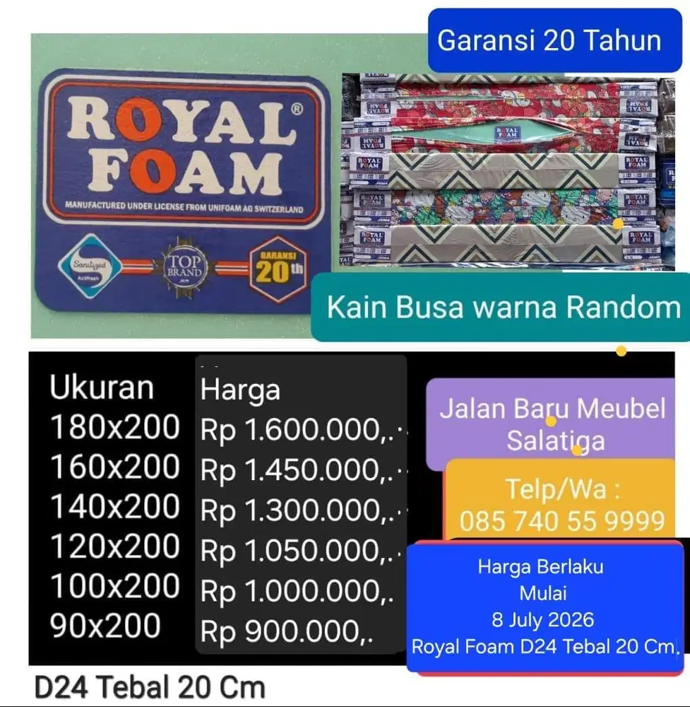 KASUR BUSA ROYAL FOAM BISA DICICIL DP 0%