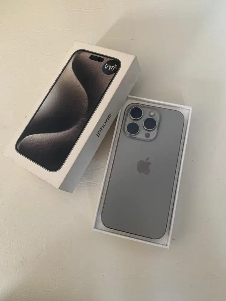 Iphone 15 Pro 128gb IBOX Natural Titanium Mulus Normal Malang Batu