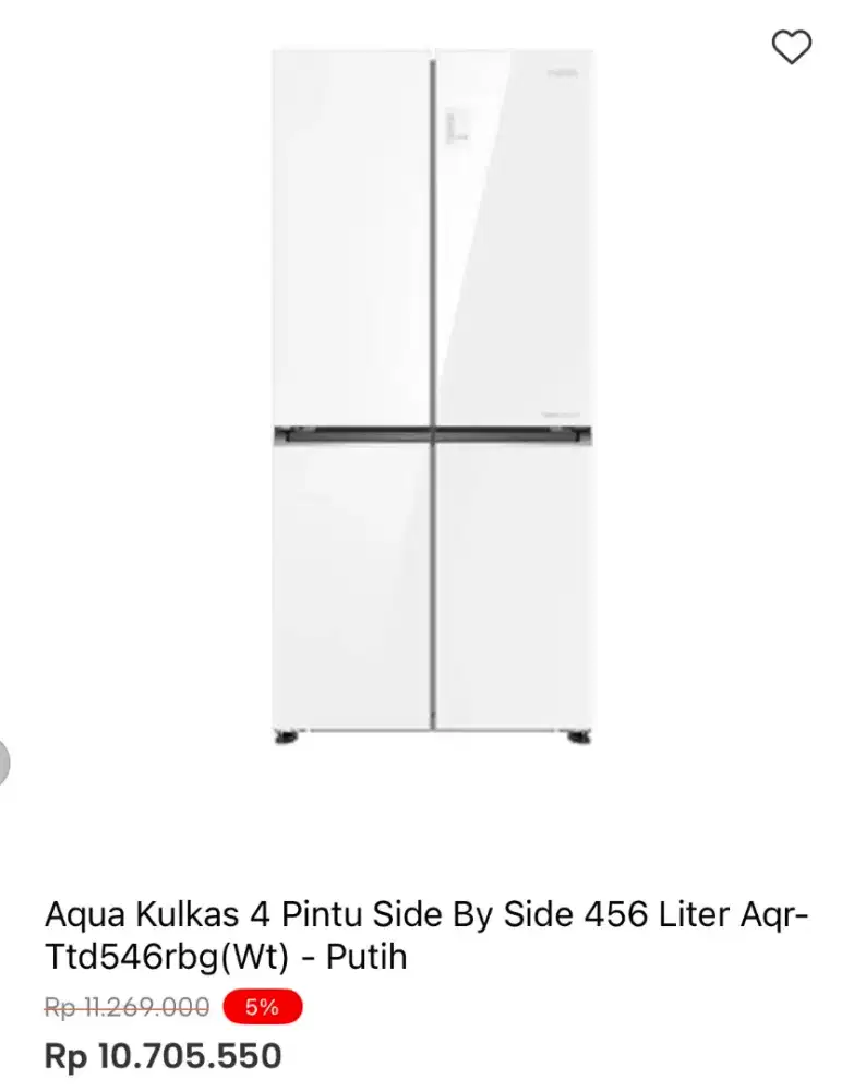 KULKAS AQUA SBS 4 PINTU AQR-TTD546RBG