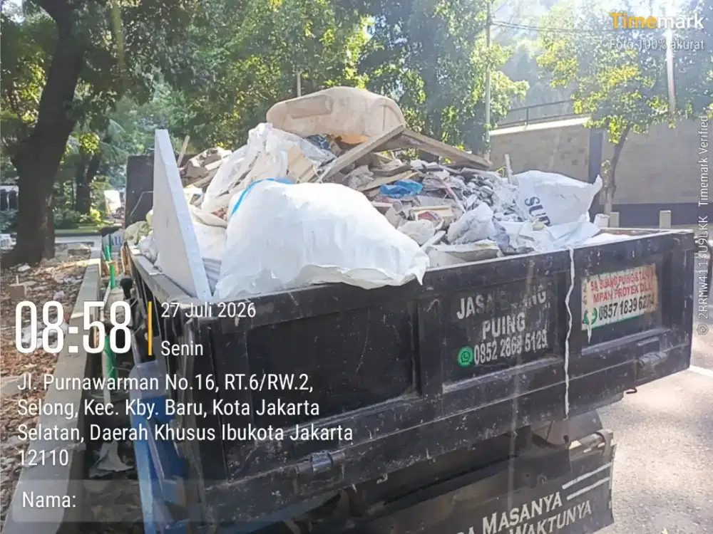 Jasa buang puing dan sampah proyek