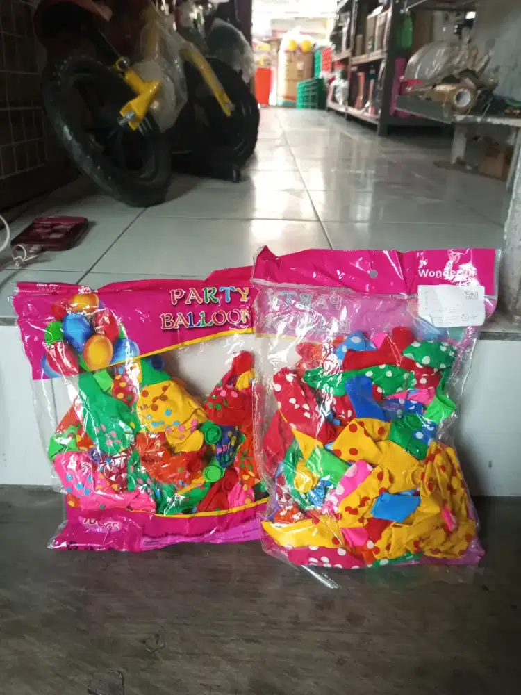 Mainan anak balon tiup 1 pack isi 100
