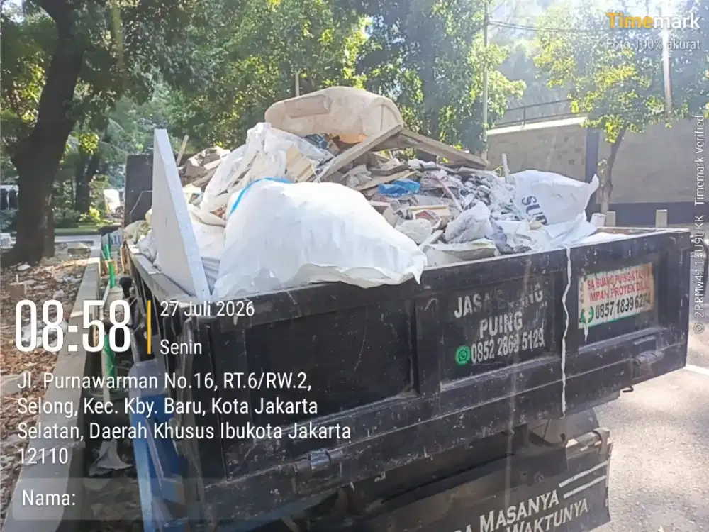 Buang puing dan angkutan sampah