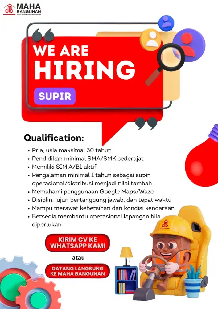 Lowongan kerja Driver