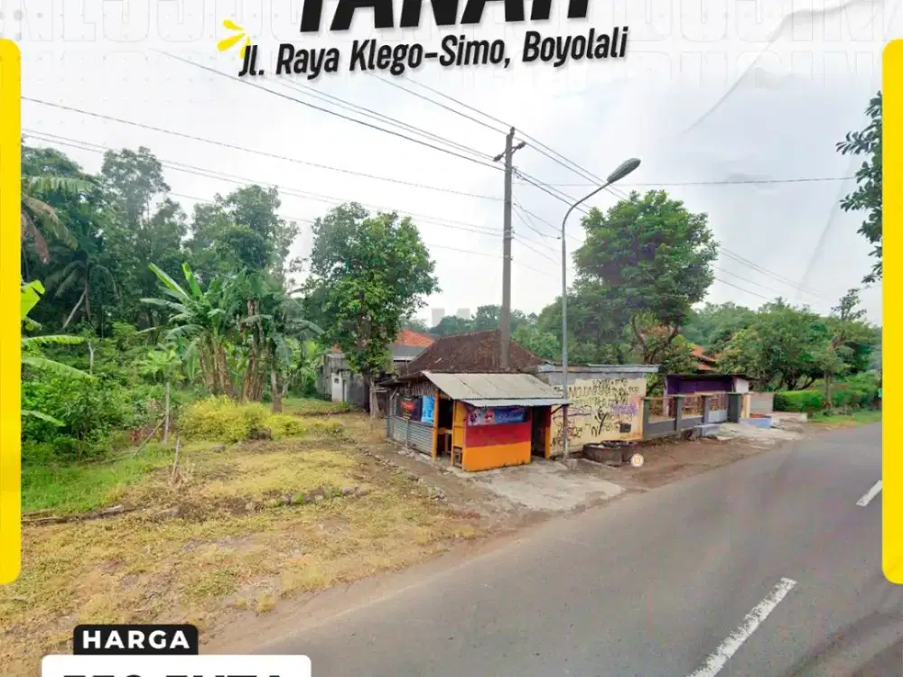 Tanah Strategis Pinggir Jalan Raya Utama Klego-Simo di Klego Boyolali