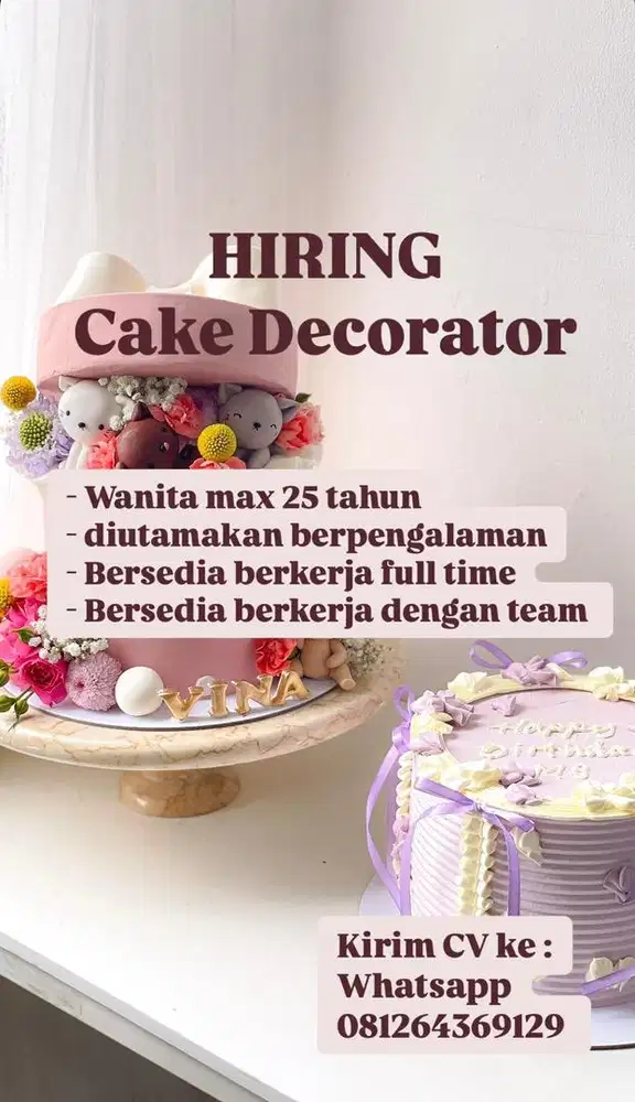 Cake decorator , baker , custom cake