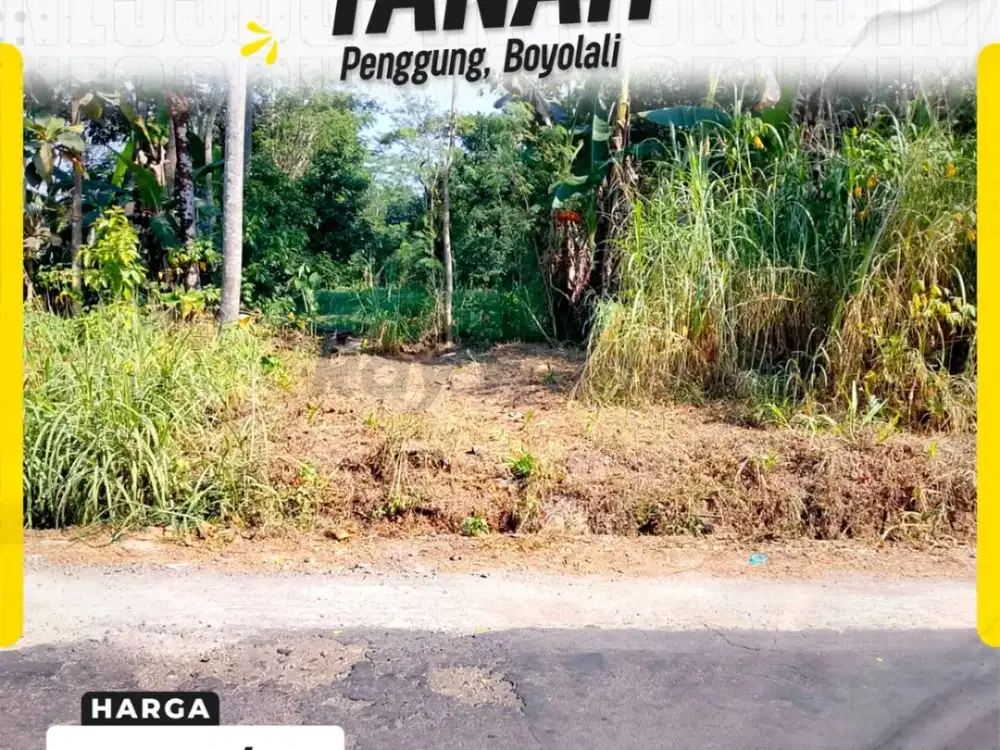 Tanah Luas Strategis Pinggir Jalan Aspal Akses Lebar di Penggung Boyolali