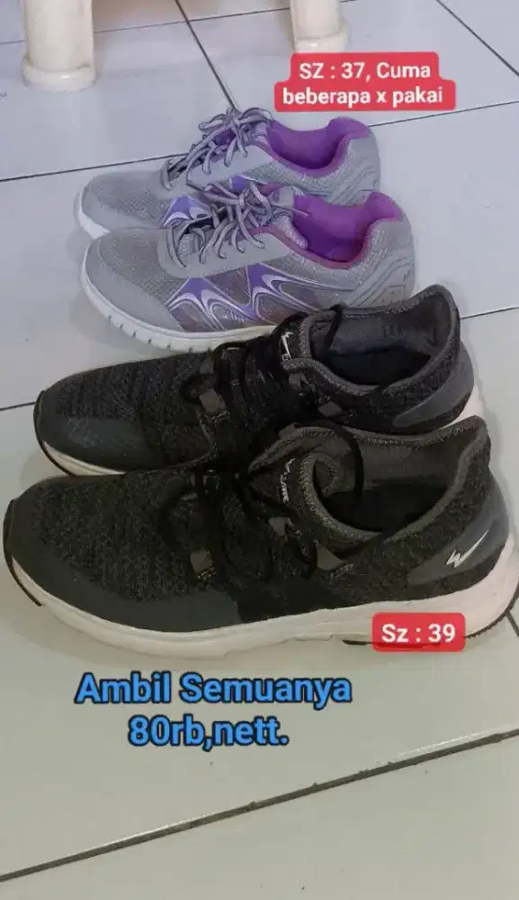 Dijual sepatu bekas ukuran 39 dan 37