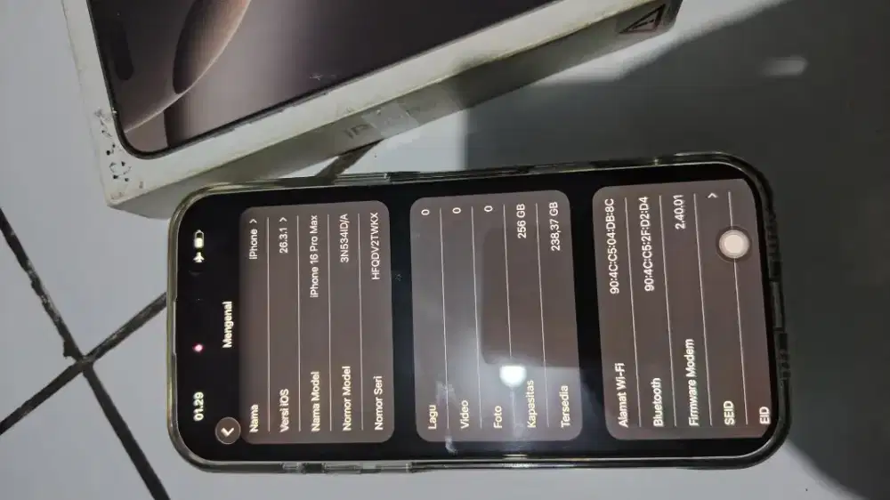 Iphone 16 promax 256gb ibox bh 100