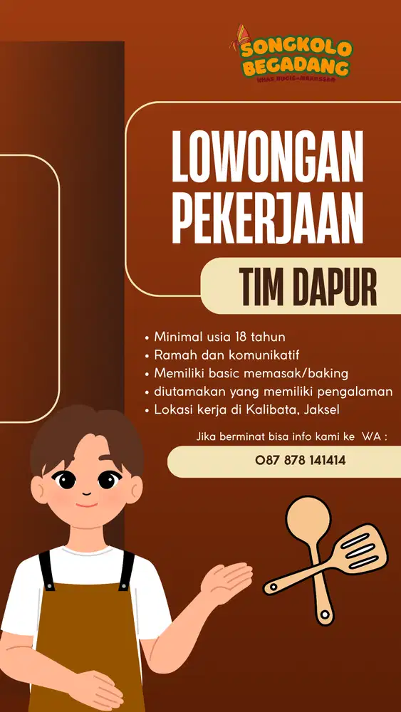 Dibutuhkan Tim Dapur Rumah Makan