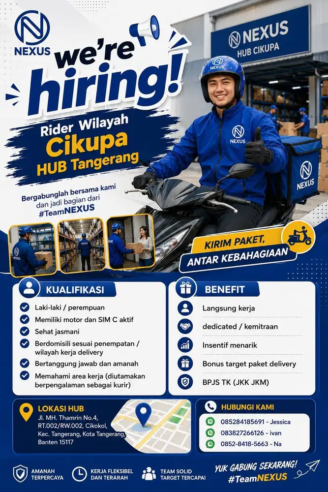 LOKER KURIR CIKUPA HUB