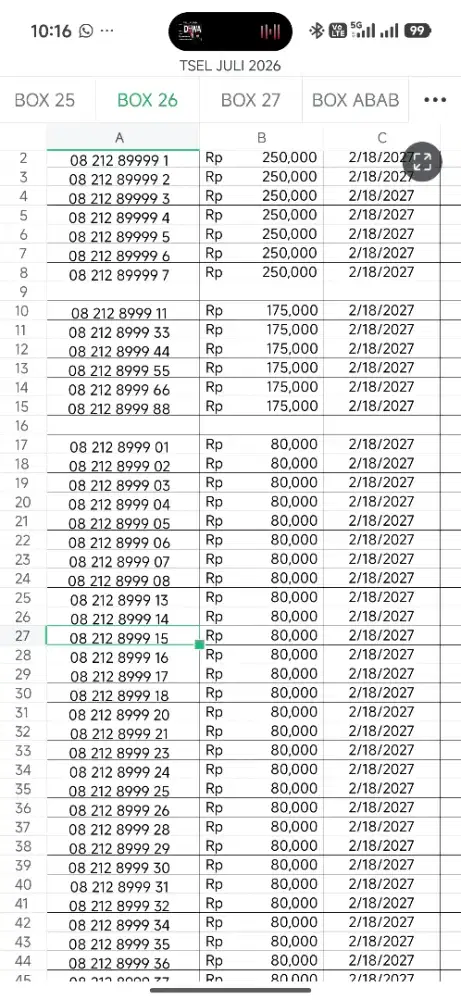 Nomor cantik simpati