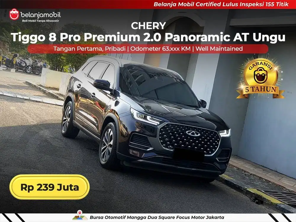 [ BERGARANSI ] Chery Tiggo 8 Pro Premium 2.0 AT Panoramic 2022 2023