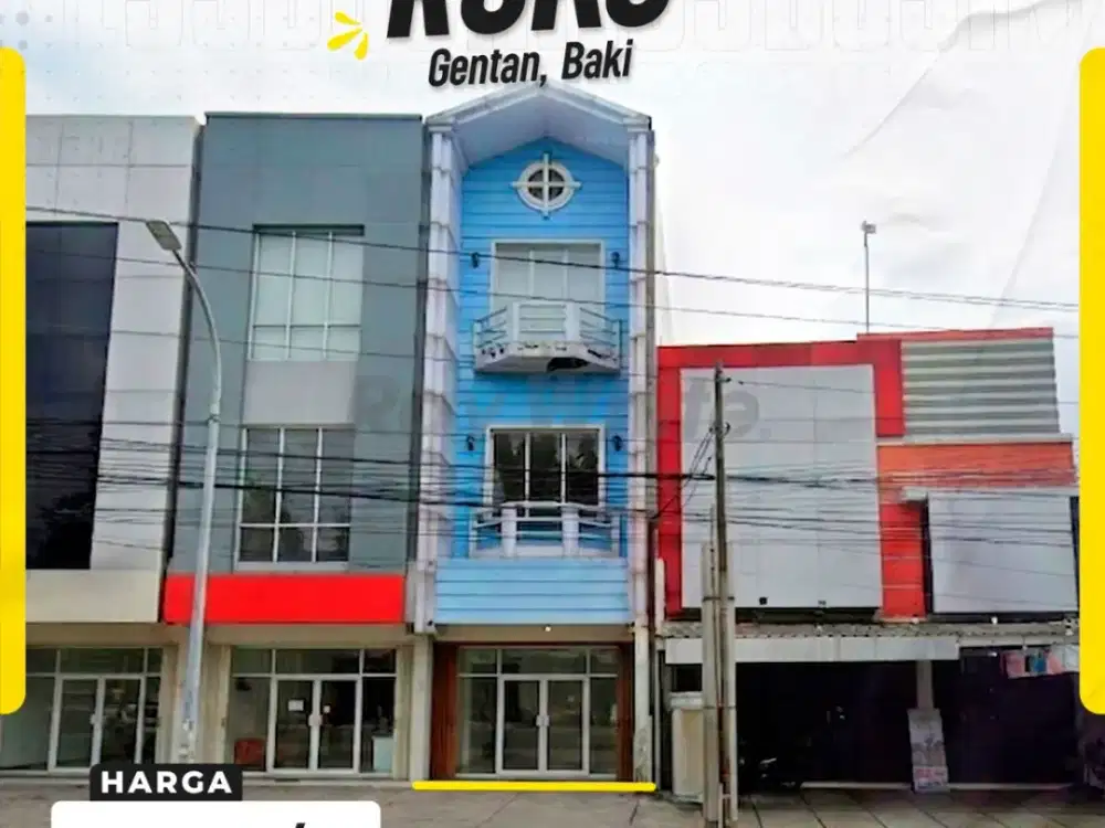 Disewakan Ruko Megah 3 Lantai Strategis Full Furnished Siap Pakai di Gentan Baki Sukoharjo