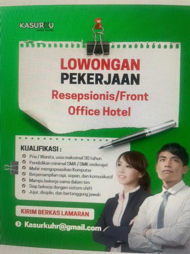 Resepsionis Hotel kirim cv ke email