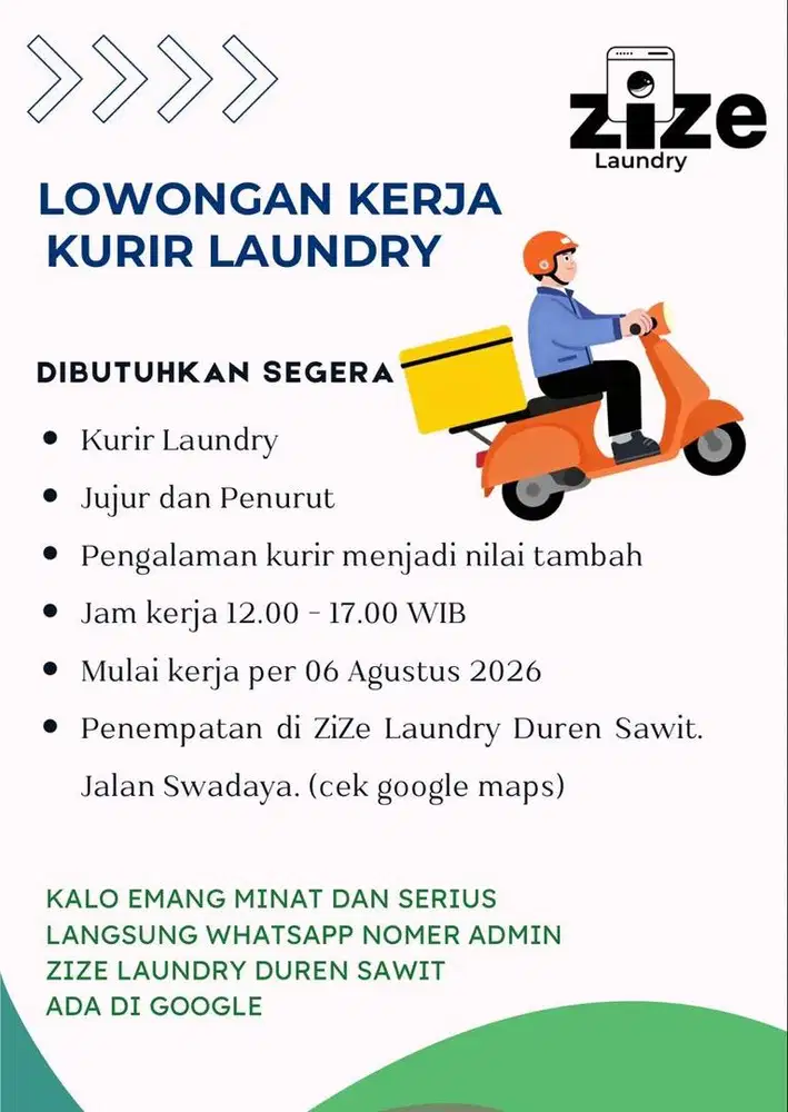 LOWONGAN KERJA KURIR LAUNDRY