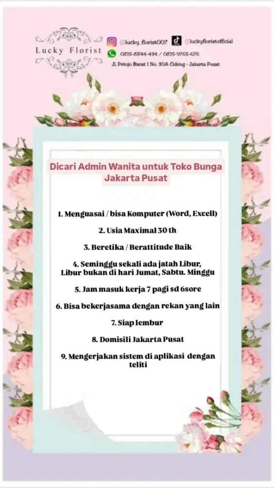 Dicari admin buat input data dll