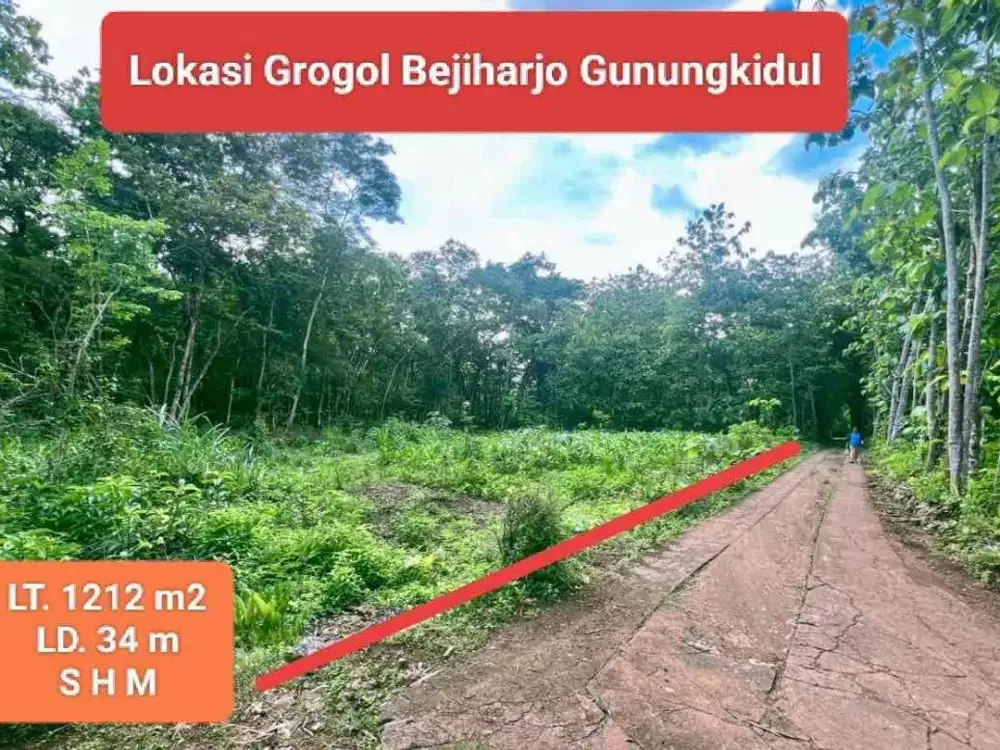 Jual tanah subur shm di Bejiharjo Dekat Kota Wonosari Gunungkidul dekat Wisata Goa Pindul