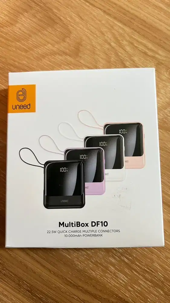 UNEED MultiBox DF10 Powerbank Built in Cable QC 10000mAh 22.5W- UPB244