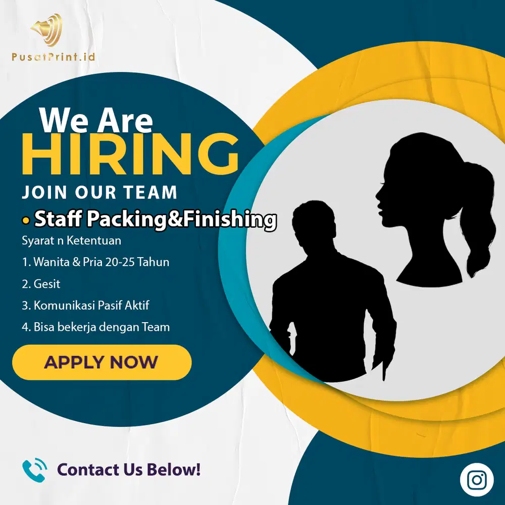 STAFF FINISHING DAN PACKING PERCETAKAN PRIA WANITA