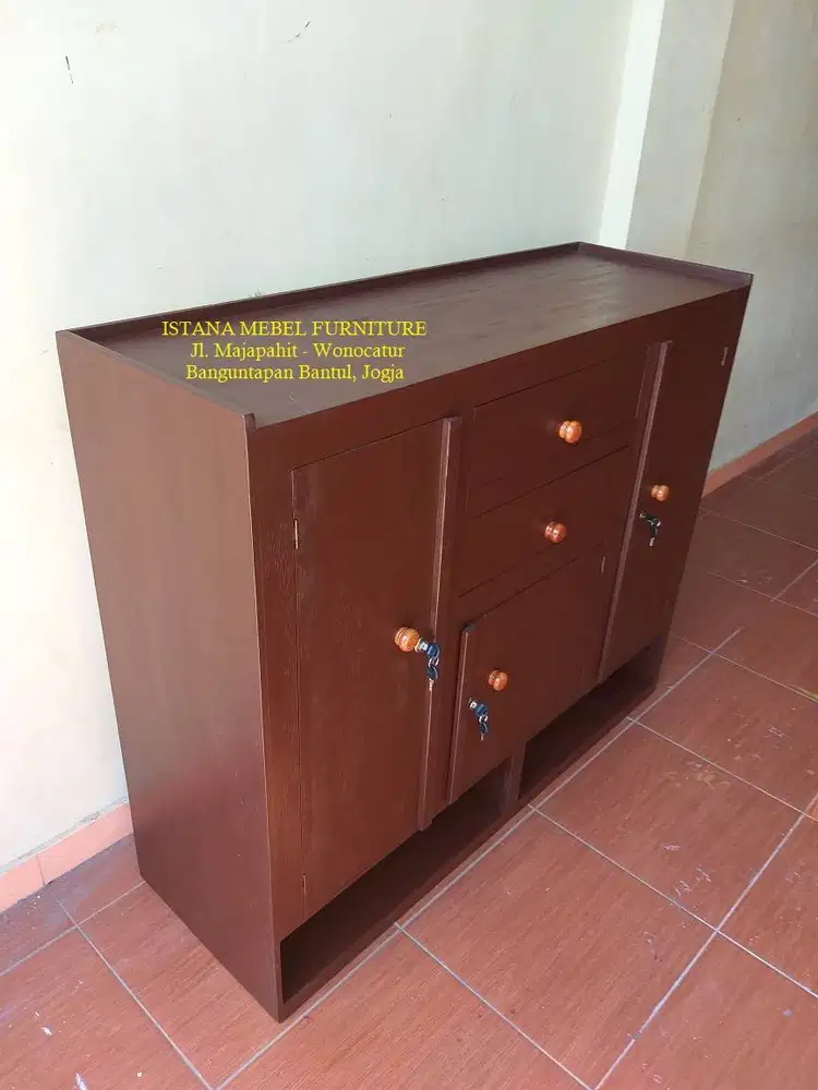 Almari Lemari Bifet Buffet Biffet Bufet Meja Rak TV Televisi Kayu (mt)