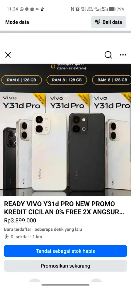 READY VIVO Y31D PRO NEW PROMO KREDIT CICILAN 0% FREE 2X ANGSURAN