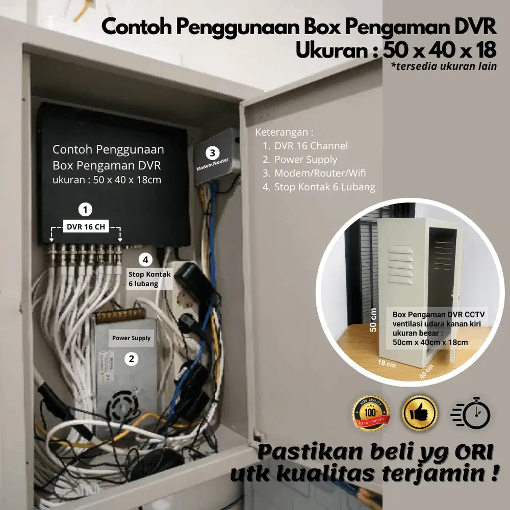 Box Pengaman DVR Hardisk CCTV model indoor ukuran 40 x 50 x 18