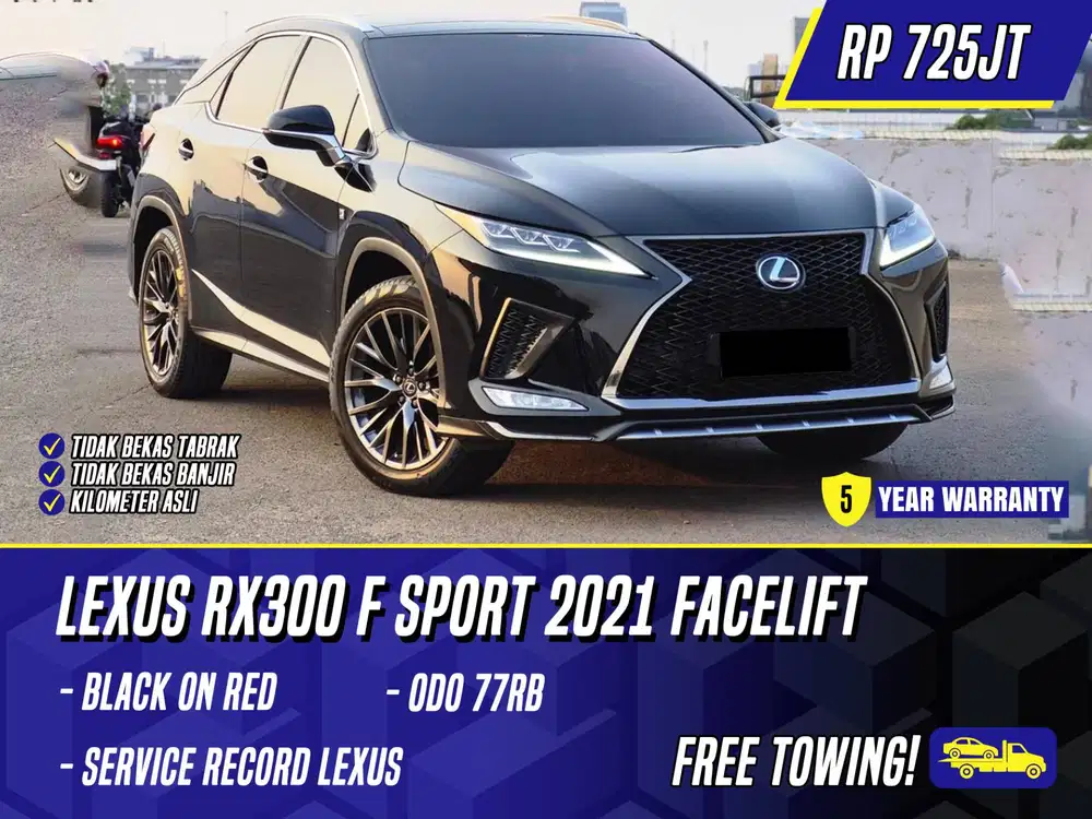 Lexus RX300 F Sport 2021 Facelift Black on Red Hitam RX 300 FSport