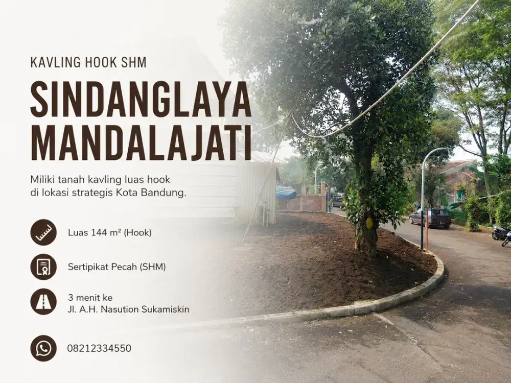 Kavling Tanah SHM Hook 144 m² Sindanglaya Arcamanik Sindangjati Kota Bandung
