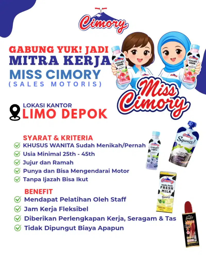 Lowongan Kemitraan Miss Cimory Center Limo