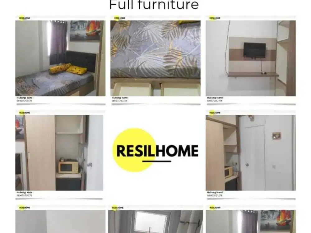Sewa bulanan apartemen studio Aeropolis bandara Soetta tower A furnish