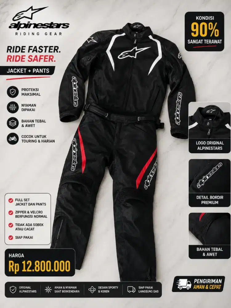 Jaket dan celana touring Alpinestars ORI 100%