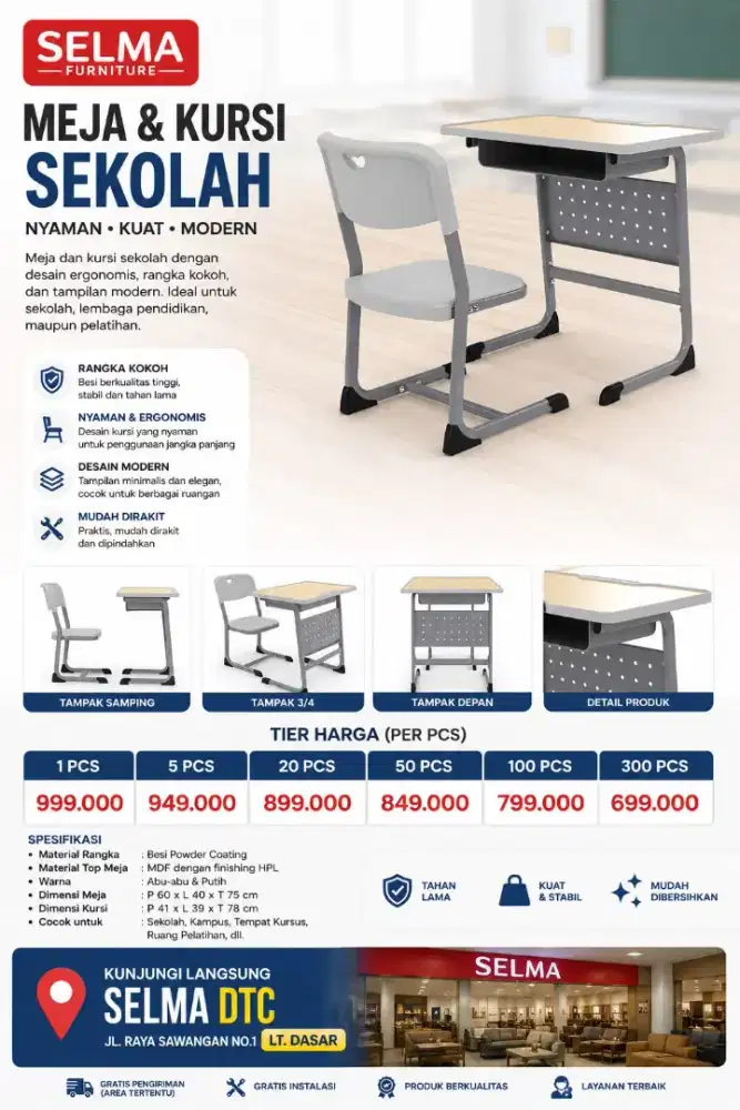 Kursi Sekolah Ergonomis