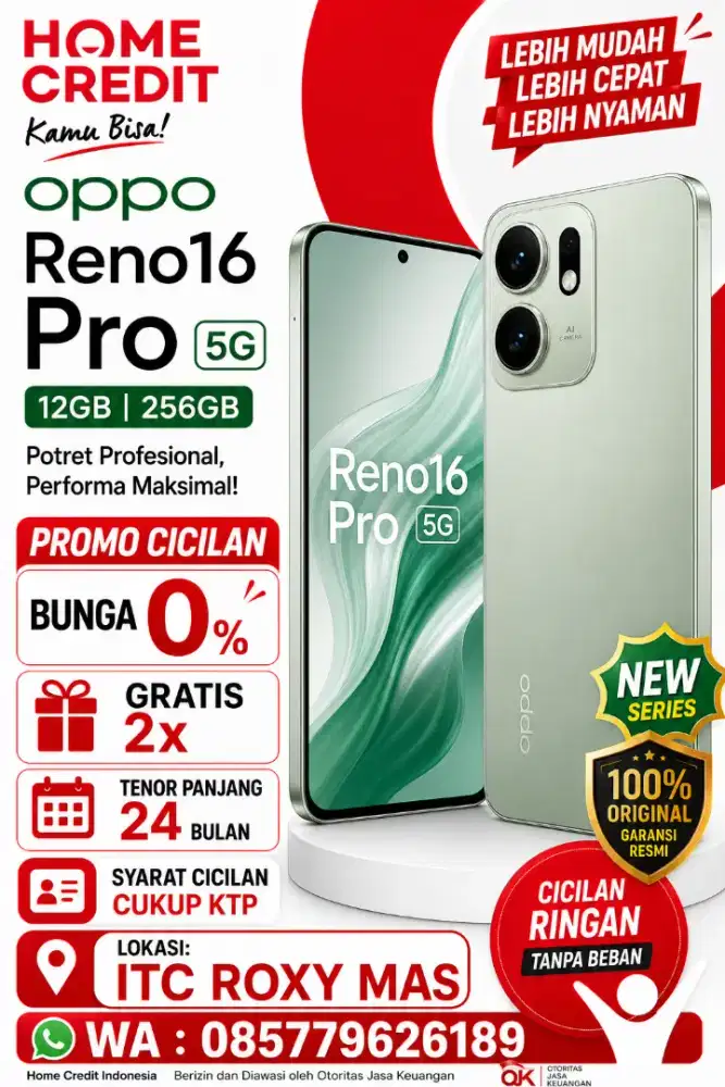 Cicilan Oppo Reno16 Pro 5G 12 512GB