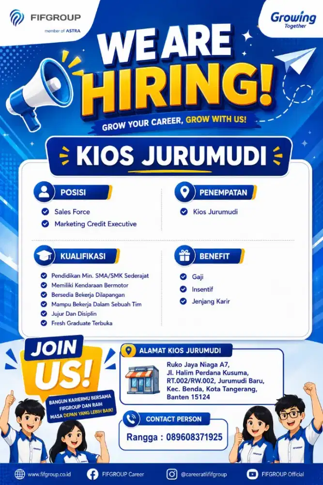 LOWONGAN KERJA FIFGROUP – KIOS JURUMUDI (TANGERANG)