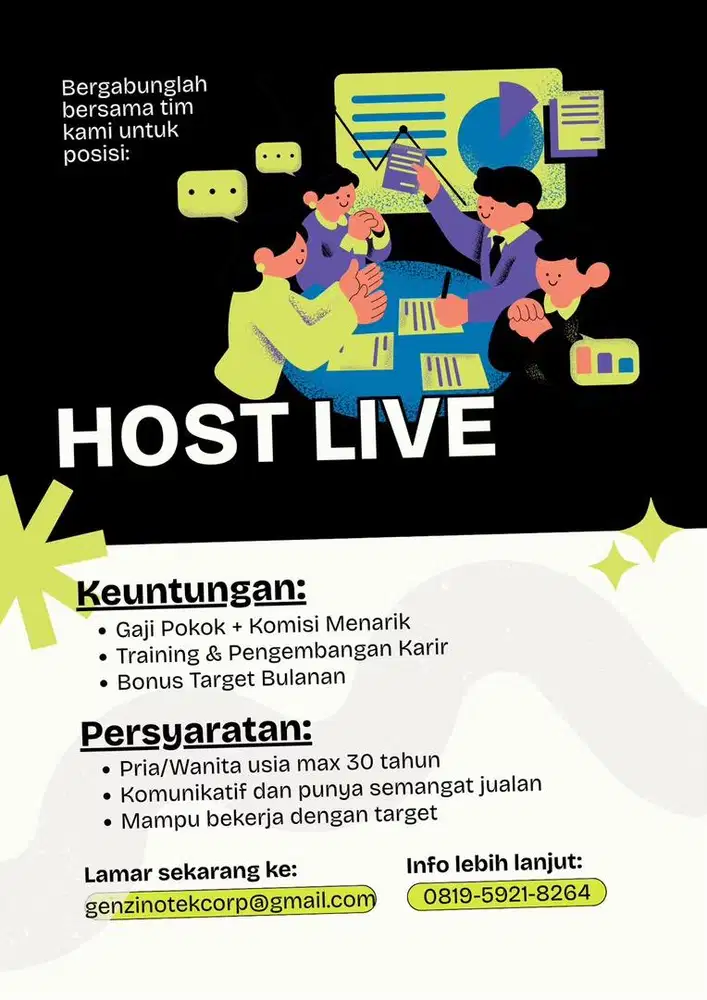 lowongan kerja sebagai host live
