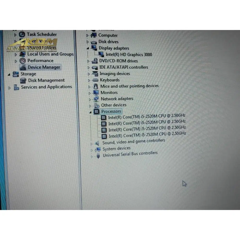 Prosesor laptop i5 gen2-2520M cpu 2.50ghz SR048