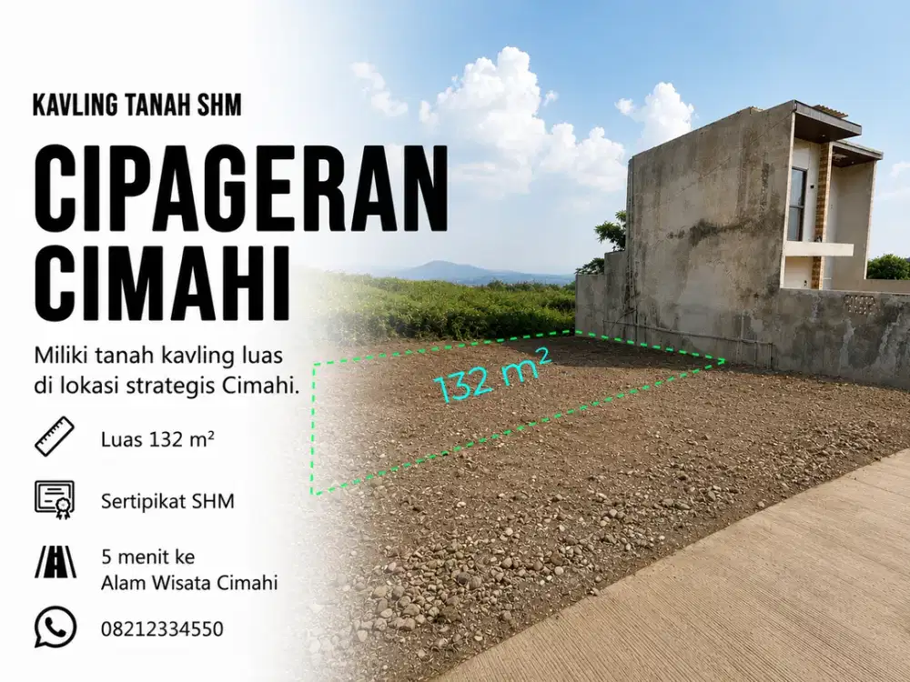 Kavling Tanah SHM Pecah Cipageran Cimahi Dekat Alam Wisata Cimahi, Siap Bangun