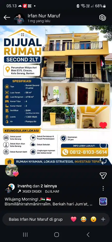RUMAH DIJUAL HARGA DAMAI