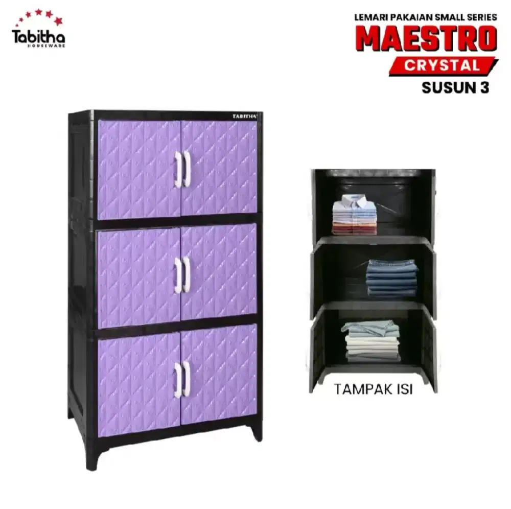 BARU ADA DUS
Lemari Tabitha Maestro 3 susun warna ungu